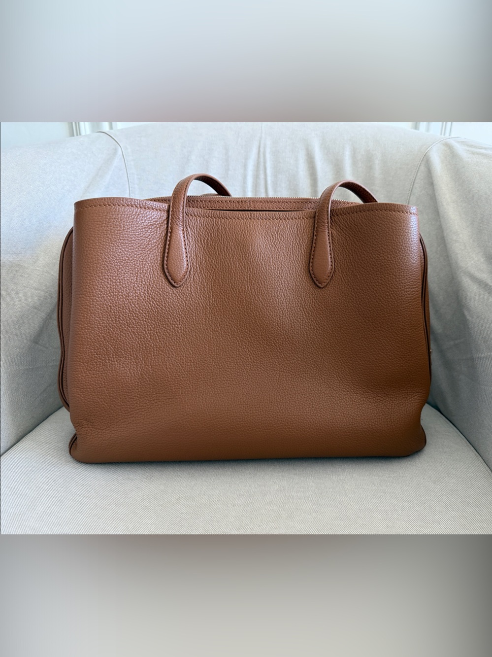 Quince Brown Leather Laptop Tote